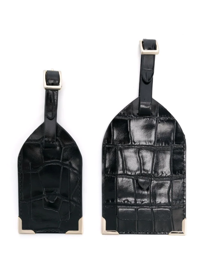 Aspinal Of London Set Of 2 Luggage Tags In Black