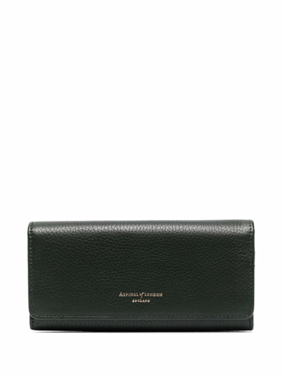Shop Aspinal Of London London Leather Purse In Green