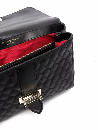 Shop Aspinal Of London Lottie Quilted Shoulder Bag In Black
