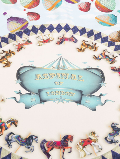 Aspinal Of London Air Balloon Silk Scarf In Blue