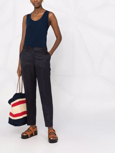 P.a.r.o.s.h Pinstripe Straight-leg Trousers In Blue