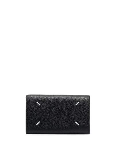 Maison Margiela Four-stitch Keyring Wallet In Black
