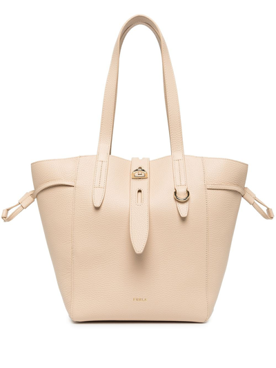 Shop Furla Medium Net Tote In Neutrals