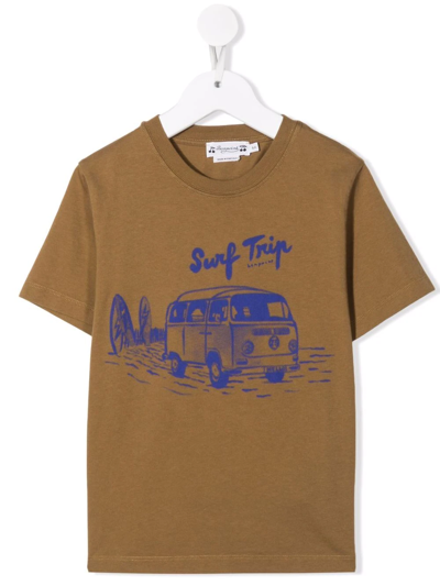Shop Bonpoint Van-print T-shirt In Brown