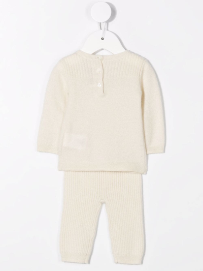 Shop Bonpoint Atimy Ribbed Cashmere Set In Neutrals