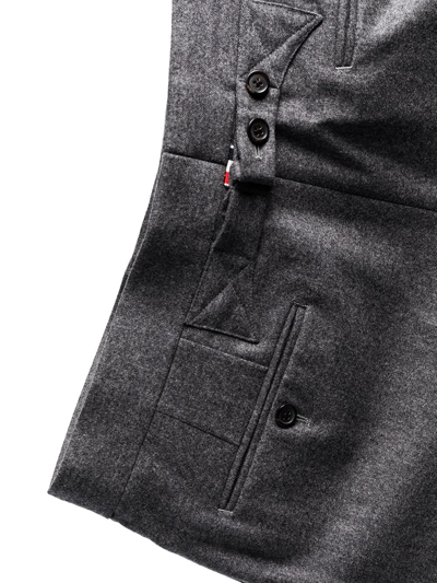 Thom Browne Tonal 4-bar Flannel Trousers In Grey