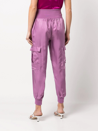 Shop Cinq À Sept Giles Satin Trousers In Purple