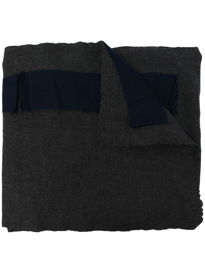 Shop Yohji Yamamoto Appliqué Wool Scarf In Grey