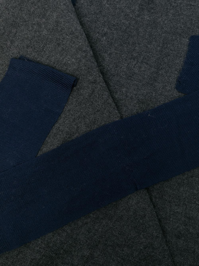 Shop Yohji Yamamoto Appliqué Wool Scarf In Grey
