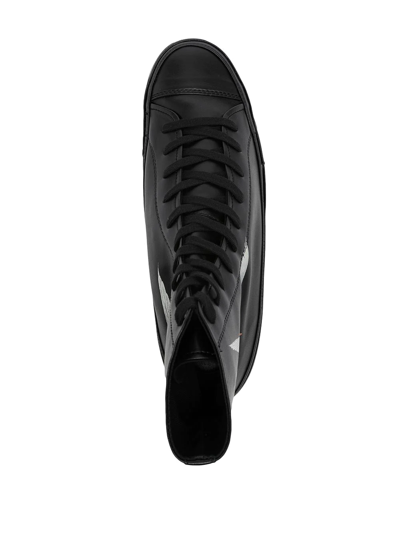 Shop Yohji Yamamoto Bird-print High-top Sneakers In Black