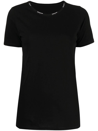 Shop Yohji Yamamoto Short-sleeved Cotton T-shirt In Black