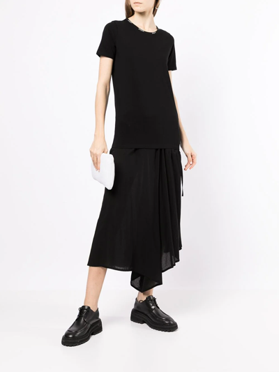 Shop Yohji Yamamoto Short-sleeved Cotton T-shirt In Black
