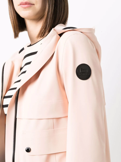 Woolrich Logo-patch Hooded Zip-front Jacket In Pink