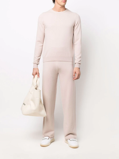 Extreme Cashmere Straight-leg Knitted Trousers In Pink