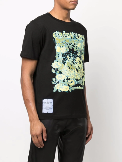 Shop Mcq By Alexander Mcqueen Graphic-print Cotton T-shirt In Black