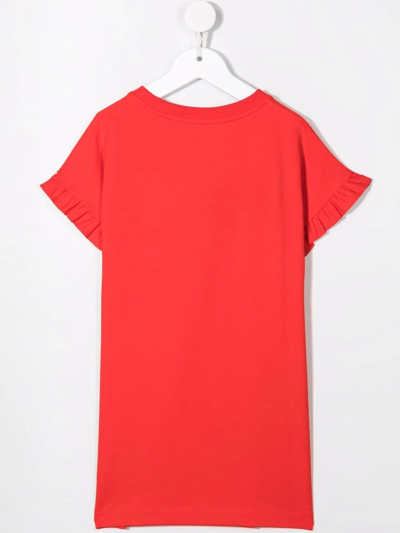 Shop Moschino Strawberry-logo T-shirt Dress In Red