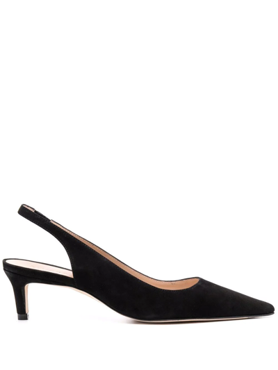 Shop Stuart Weitzman Stuart 60mm Slingback Pointed-toe Pumps In Black