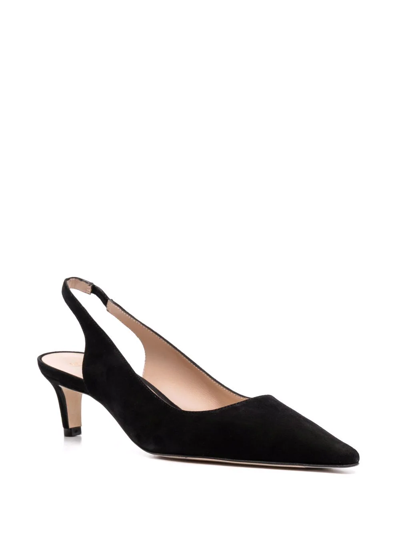 Shop Stuart Weitzman Stuart 60mm Slingback Pointed-toe Pumps In Black