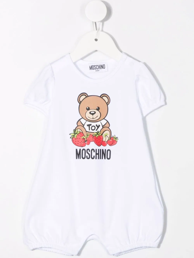 Shop Moschino Strawberry-print Romper & Headband In White