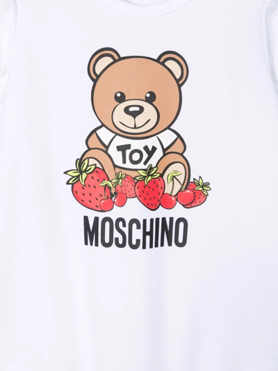 Shop Moschino Strawberry-print Romper & Headband In White