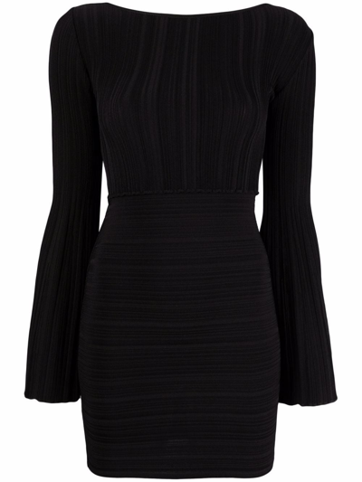 Shop Antonino Valenti Crossover-back Pleated Mini Dress In Black