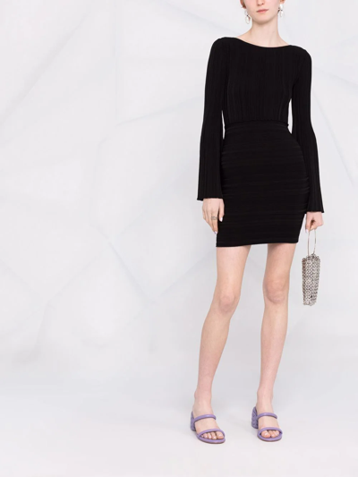 Antonino Valenti Crossover-back Pleated Mini Dress In Black