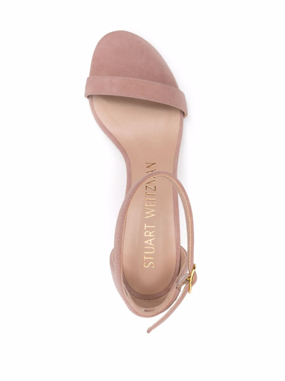 Stuart Weitzman Nearlynude 95mm Block-heel Sandals In Neutrals