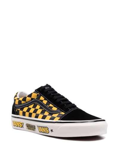 Vans Old Skool Checkerboard Sneakers In Black