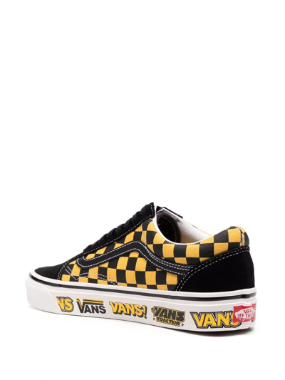 Vans Old Skool Checkerboard Sneakers In Black