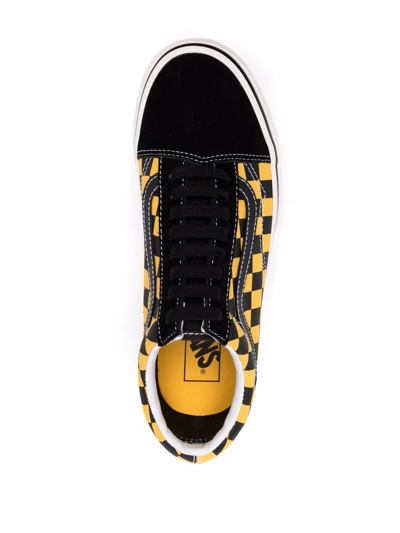 Vans Old Skool Checkerboard Sneakers In Black