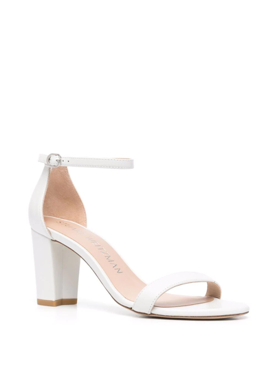 Stuart Weitzman Nearlynude 80mm Block-heel Sandals In White