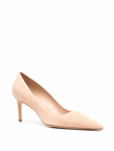 Stuart Weitzman Decolt In Camoscio Beige Tacco 75 Mm In Neutrals