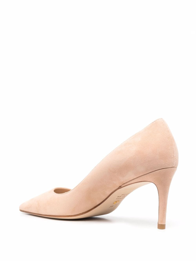 Stuart Weitzman Decolt In Camoscio Beige Tacco 75 Mm In Neutrals