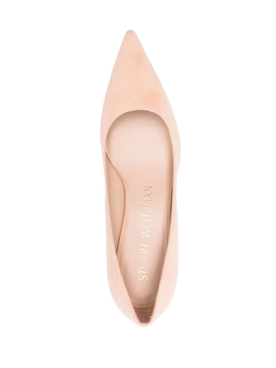 Stuart Weitzman Decolt In Camoscio Beige Tacco 75 Mm In Neutrals