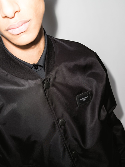 Dolce & Gabbana Logo-patch Zip-up Jacket In Black