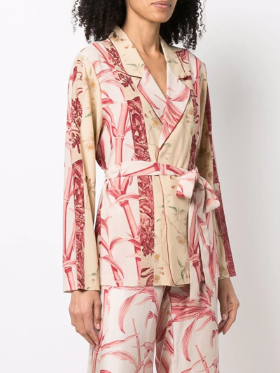 Shop Pierre-louis Mascia Robe-style Silk-blend Jacket In Neutrals