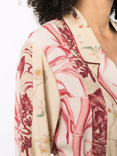 Shop Pierre-louis Mascia Robe-style Silk-blend Jacket In Neutrals
