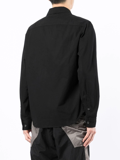 Shop C.p. Company Emerised Gabardine Zipped Shirt In Black