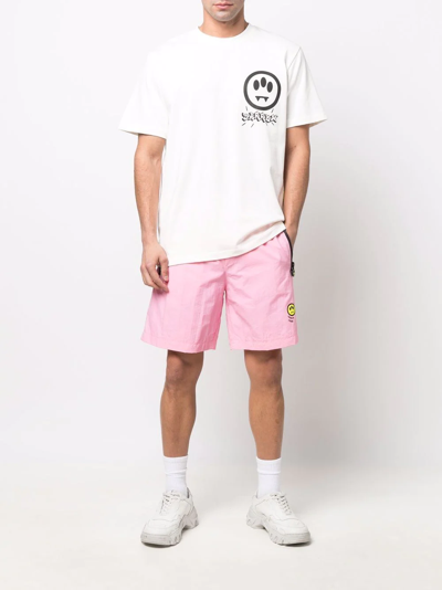 Shop Barrow Logo-print Track Shorts In Pink