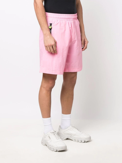 Shop Barrow Logo-print Track Shorts In Pink