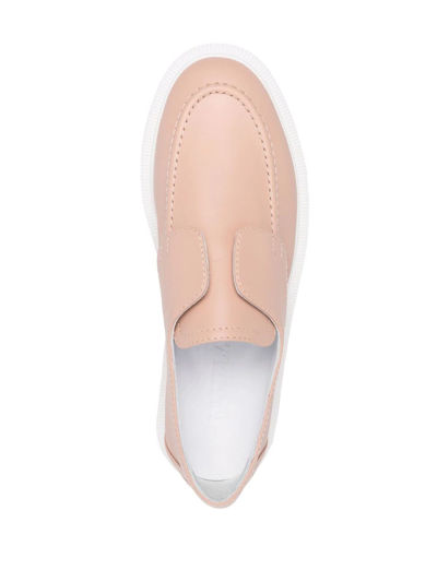 Shop Le Silla Two-tone Leather Loafers In Neutrals