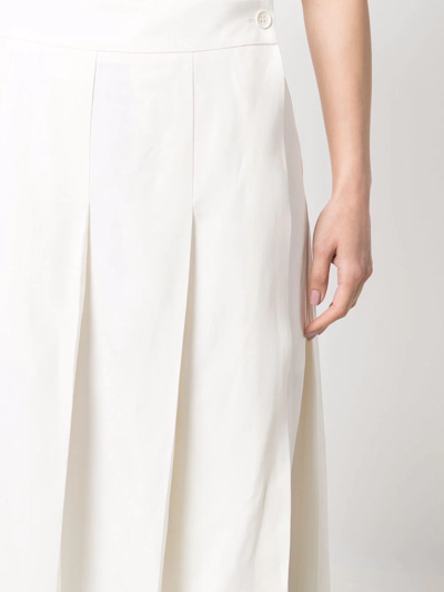 Shop P.a.r.o.s.h Box-pleat Midi Skirt In White