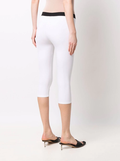 Shop Tom Ford Cropped Logo-waistband Leggings In White