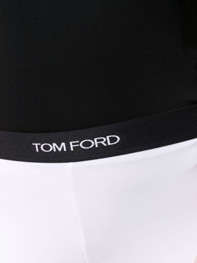 Tom Ford Women's Logo-print Jersey Leggings In White
