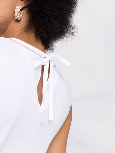 Shop Peserico Tie-neck Boxy Vest Top In White