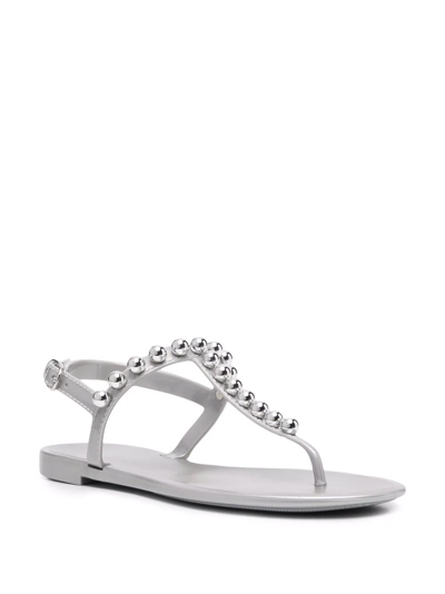 Shop Stuart Weitzman Jaide Gem-stone Sandals In Silver