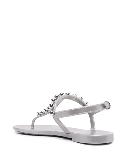 Shop Stuart Weitzman Jaide Gem-stone Sandals In Silver
