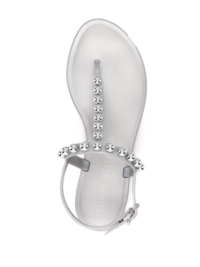 Shop Stuart Weitzman Jaide Gem-stone Sandals In Silver