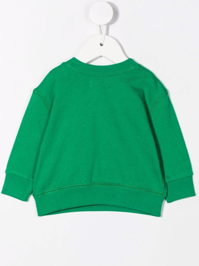 Shop Ralph Lauren Signature Logo-print Crew-neck Sweatshirt In Green