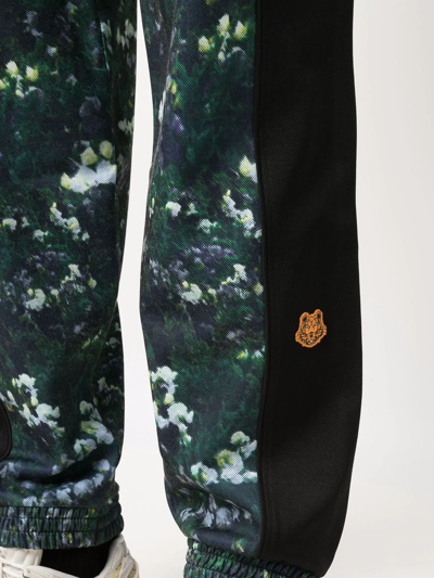 Shop Kenzo Floral-print Track Pants In Green
